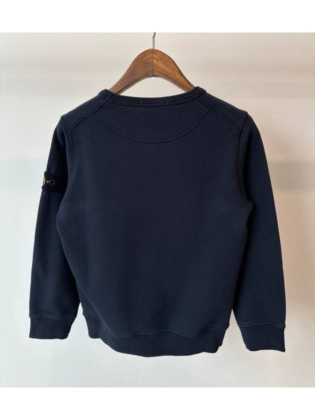 Kids Wappen Patch Organic Cotton Fleece Sweatshirt Navy - STONE ISLAND - BALAAN 5