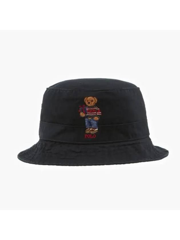 Polo Bear Bucket Hat Black - POLO RALPH LAUREN - BALAAN 3