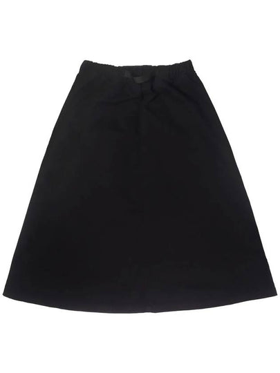 Cotton spandex belted long skirt black - OFFGRID - BALAAN 2