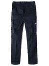 Garment Dyed Old Effect Stretch Broken Twill Cotton Cargo Pants Navy - STONE ISLAND - BALAAN 3