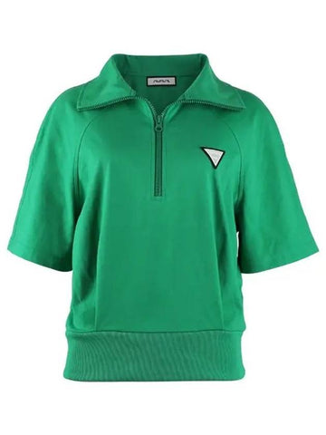 Golf Tennis Big Collar Zip Up T-Shirt Green - AVAVE - BALAAN 1