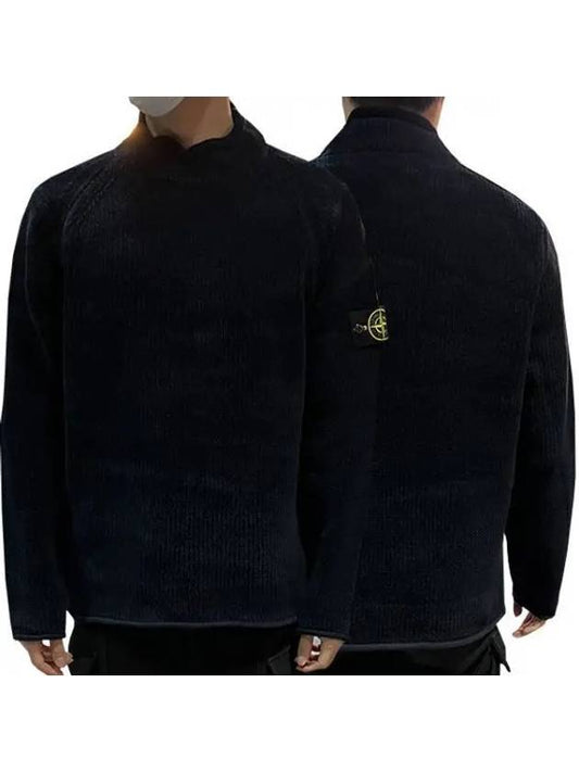 Men's Wappen Patch Knit Turtleneck Navy - STONE ISLAND - BALAAN 2