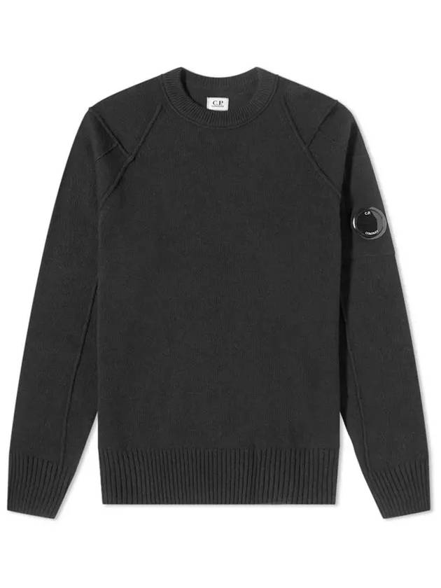 Lens Wappen Wool Blend Knit Top Black - CP COMPANY - BALAAN 5