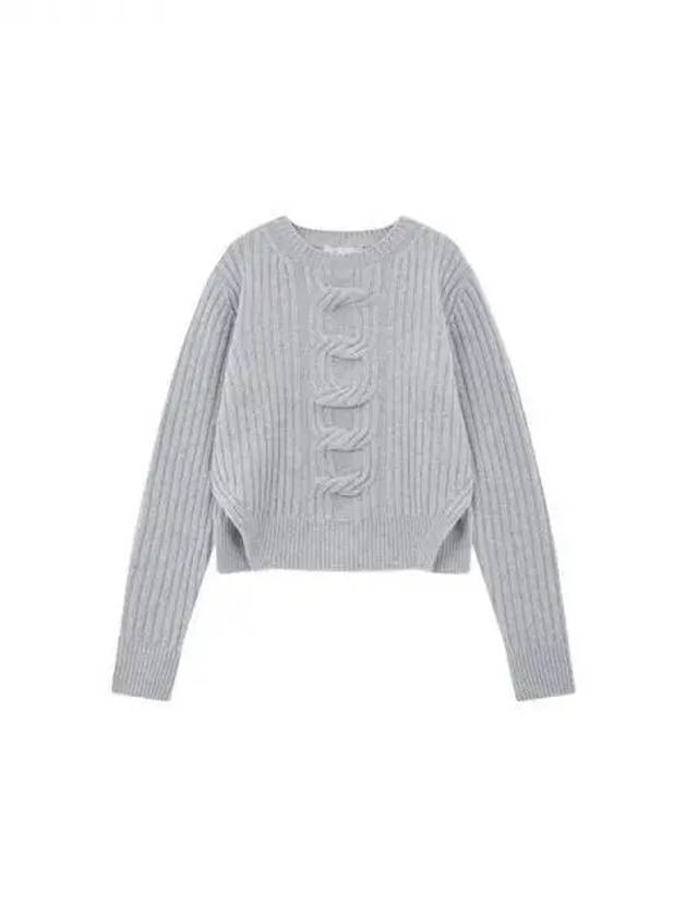 Women's chain cable cashmere knit gray 270282 - STELLA MCCARTNEY - BALAAN 1