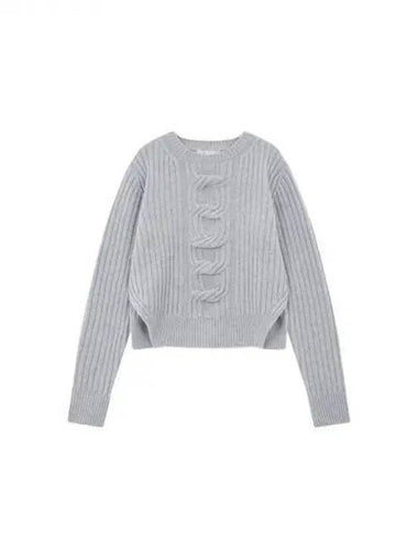 Women's chain cable cashmere knit gray 270282 - STELLA MCCARTNEY - BALAAN 1