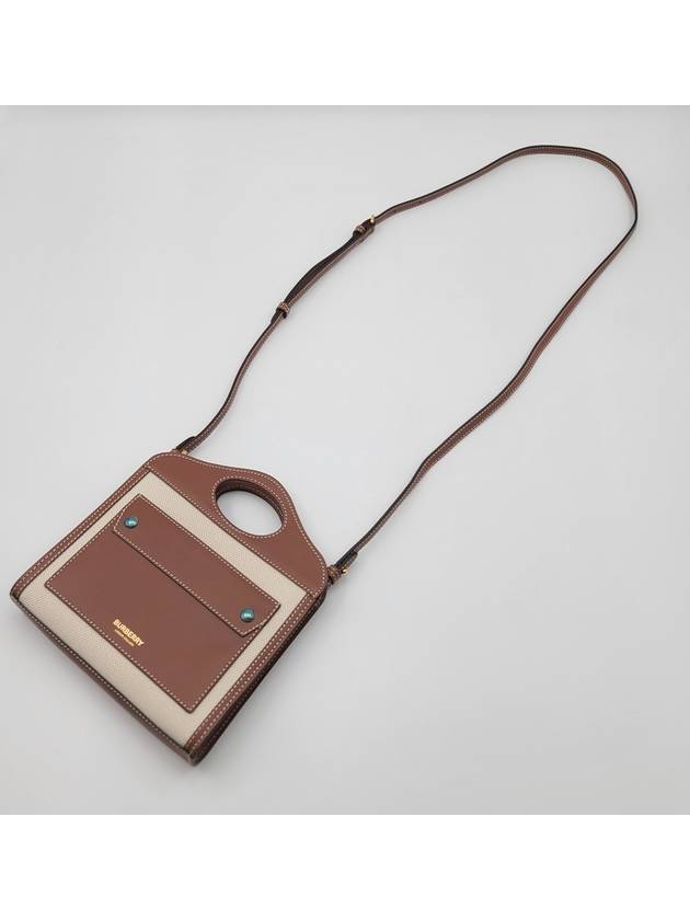 Pocket Logo Canvas Cross Bag Brown - BURBERRY - BALAAN 7