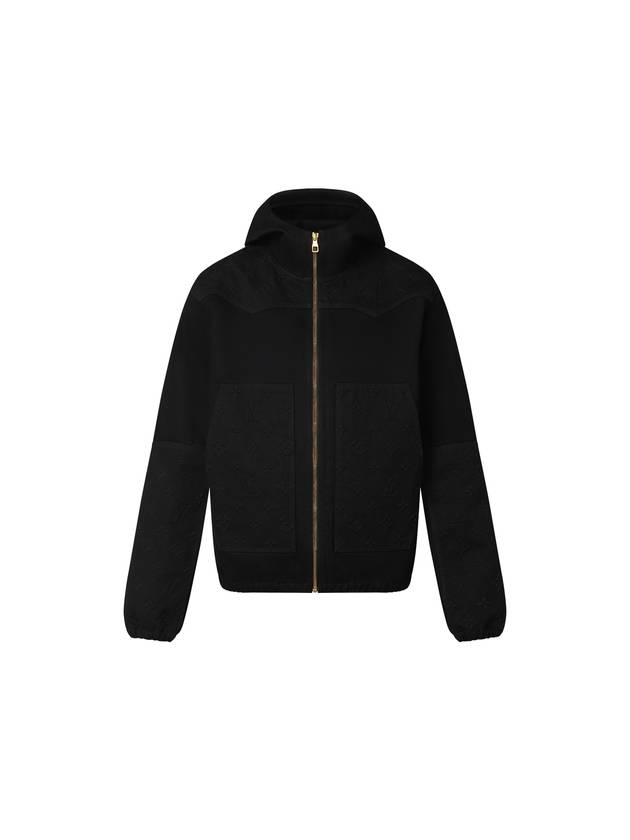 Monogram Detail Hooded Denim Jacket Black - LOUIS VUITTON - BALAAN 1