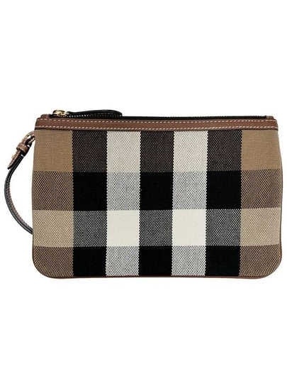 New Peyton Check Canvas Strap Clutch Bag Brown - BURBERRY - BALAAN 2