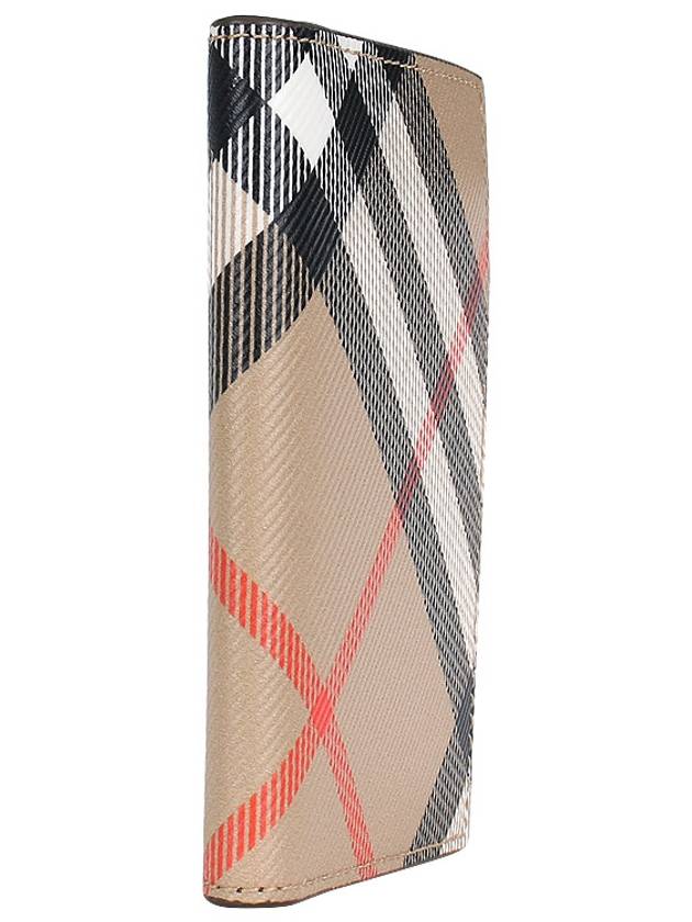 Check Pattern Two-Fold Card Wallet Beige - BURBERRY - BALAAN 4