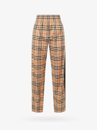 Organic Cotton Check Straight Pants Beige - BURBERRY - BALAAN 1