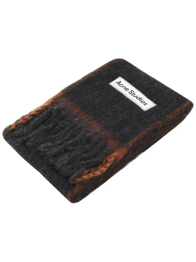 Wool mohair muffler black - ACNE STUDIOS - BALAAN 3