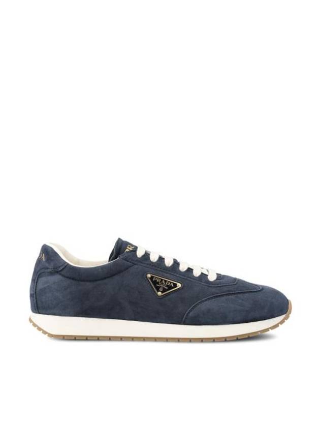 Rank Suede Low Top Sneakers Navy - PRADA - BALAAN 1