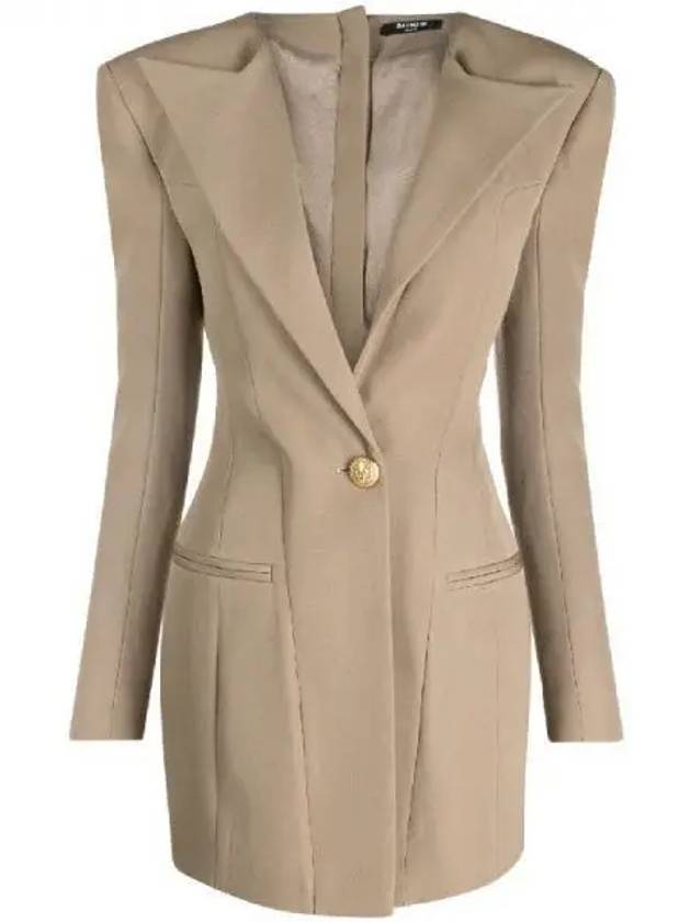 Peak lapel wool single blazer dress 270689 - BALMAIN - BALAAN 1