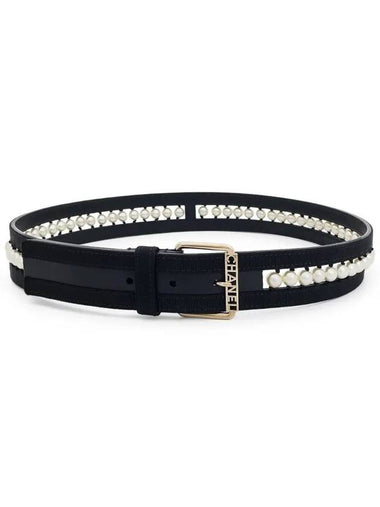 17A Pearl Detail Belt 75 Black Pearly White Champagne Gold 4ET1053 - CHANEL - BALAAN 1