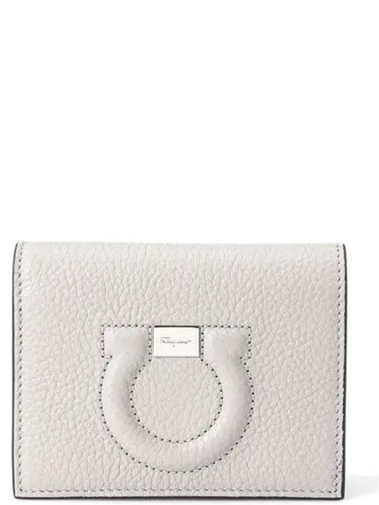 Gancini Logo Half Wallet Beige - SALVATORE FERRAGAMO - BALAAN 2