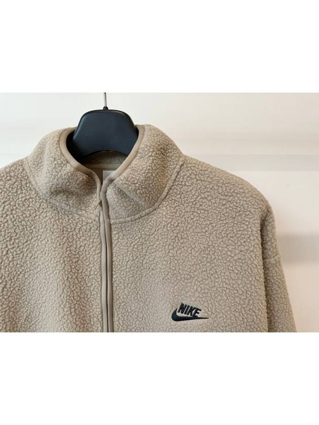 Sherpa Winter Zip-Up Jacket Khaki - NIKE - BALAAN 3