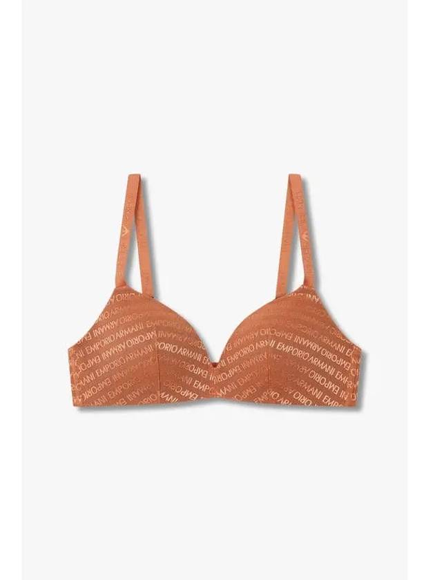 UNDERWEAR Women s Embroidered Logo Pattern Triangle Bra Brown - EMPORIO ARMANI - BALAAN 1