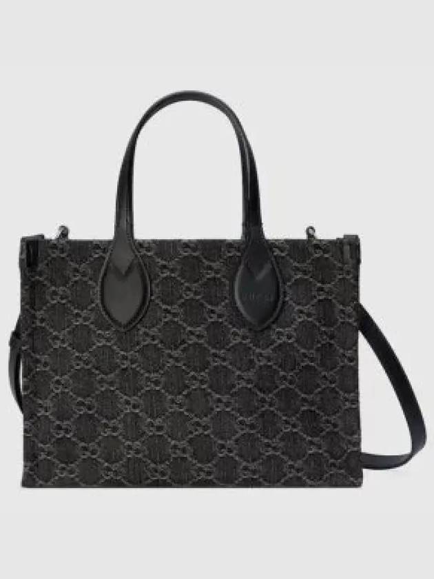 Ophidia GG Medium Denim Tote Bag Grey Black - GUCCI - BALAAN 2