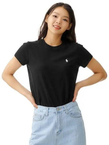 W Cotton Crew Neck Tee Black - POLO RALPH LAUREN - BALAAN 1