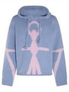 Anchor Logo Oversized Knit Hoodie Blue - JW ANDERSON - BALAAN 2