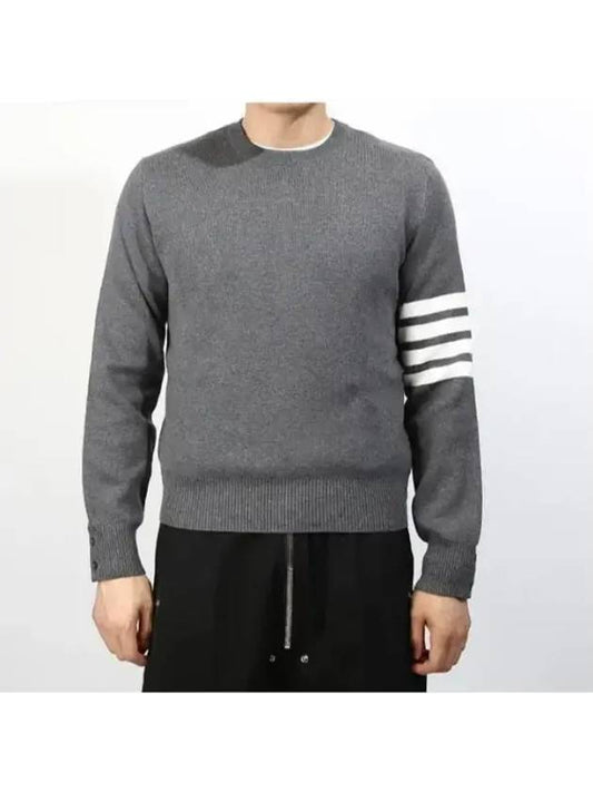 4 Bar Armband Milano Stitch Knit Top Mid Grey - THOM BROWNE - BALAAN 2