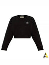 Logo Embroidery Crew Neck Sweatshirt Black - FENDI - BALAAN 2