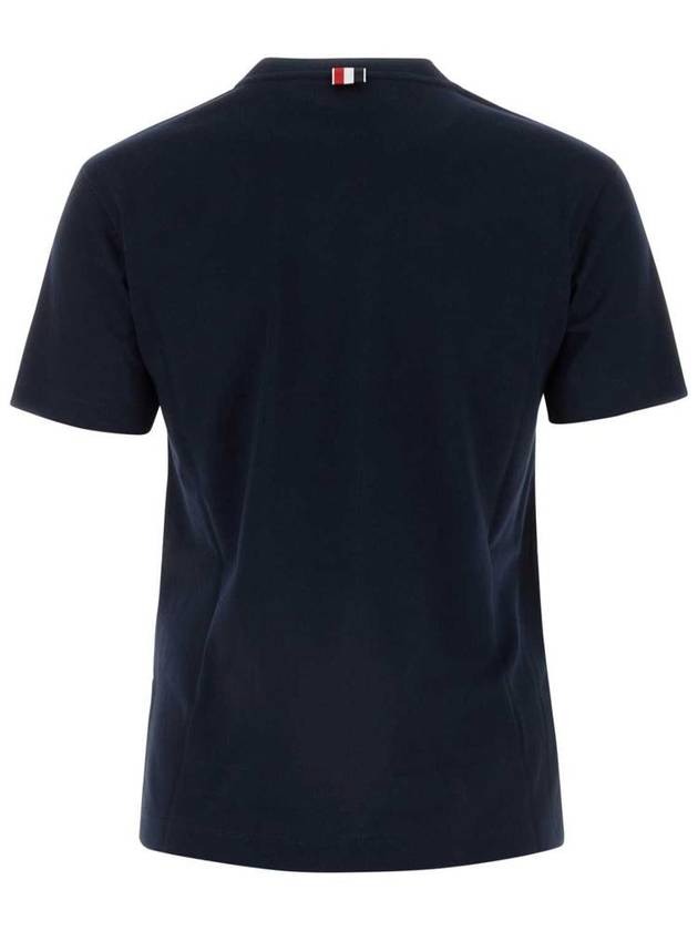 Festive Jersey Button Hector Short Sleeve T Shirt Navy - THOM BROWNE - BALAAN 3