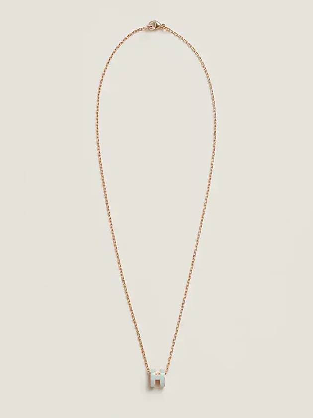 Mini Pop H Pendant Necklace Rose Gold - HERMES - BALAAN 3