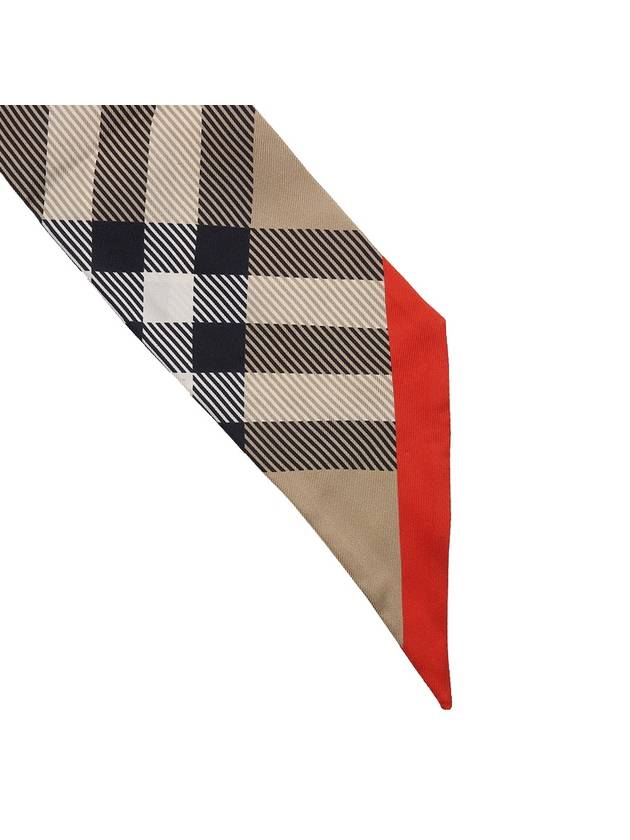 Check Red Hem Silk Scarf Beige - BURBERRY - BALAAN 6