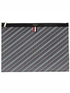 Monogram Coated Canvas Medium Clutch Bag Grey - THOM BROWNE - BALAAN 2