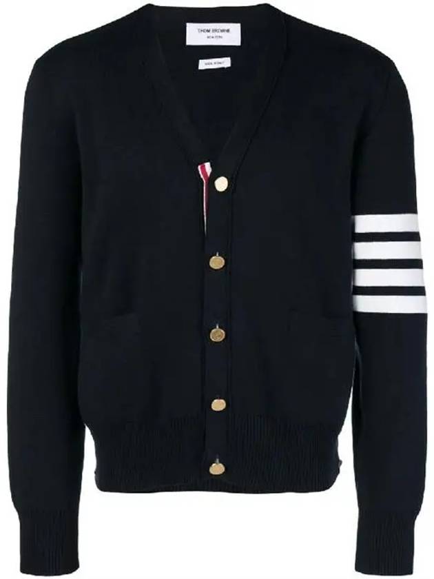 Milano Stitch 4 Bar Cardigan Navy - THOM BROWNE - BALAAN 3