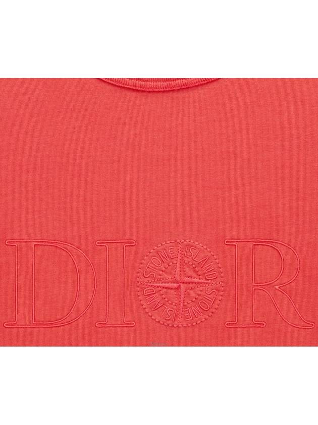 Oversized Fit Cotton Jersey Short Sleeve T-Shirt Red - DIOR - BALAAN 8