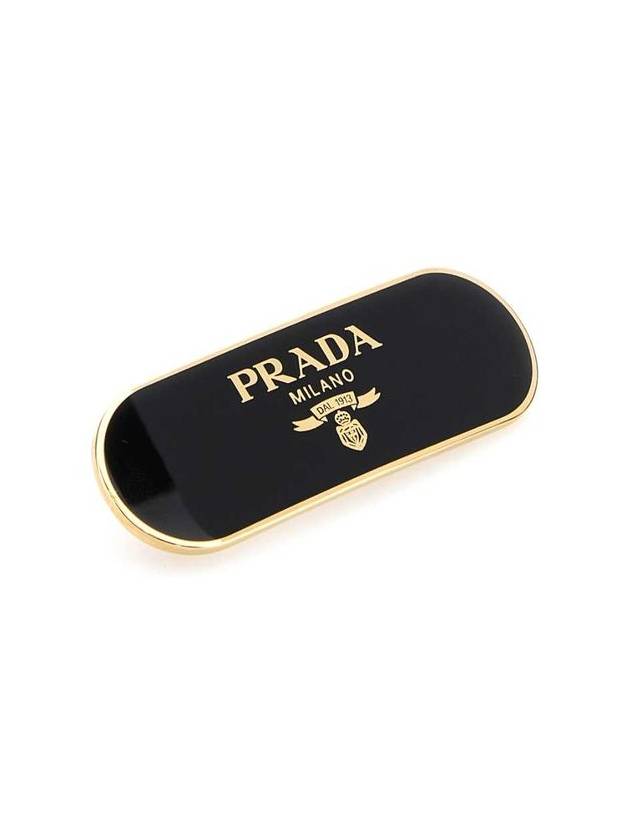 Round Metal Hair Clip Black - PRADA - BALAAN 4