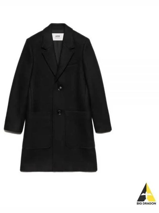 Two Button Wool Single Coat Black - AMI - BALAAN 2