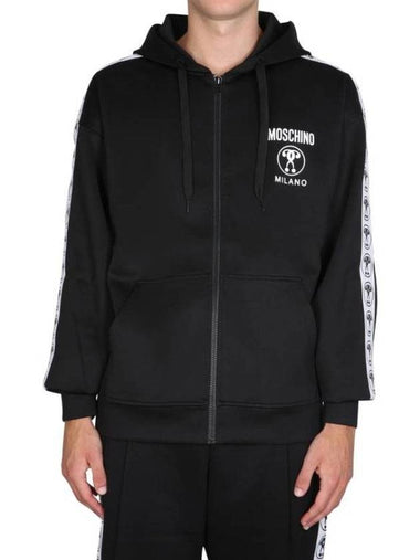 logo hooded jacket black - MOSCHINO - BALAAN 1