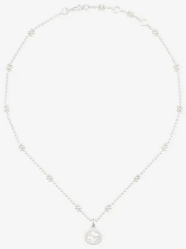 Interlocking G Flower Motif Necklace YBB479221001 Silver - GUCCI - BALAAN 3