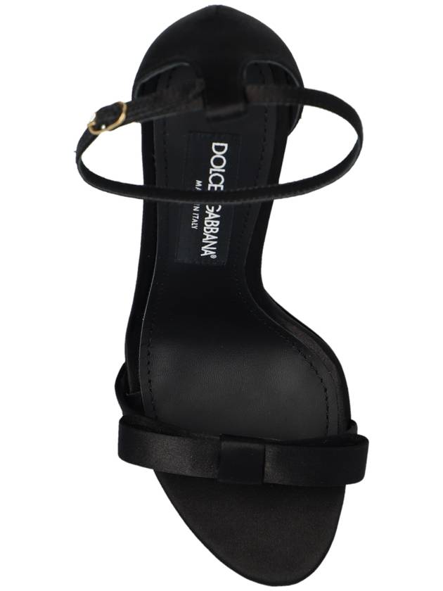 Bow Detailed Ankle Strap Sandal Heels Black - DOLCE&GABBANA - BALAAN 7