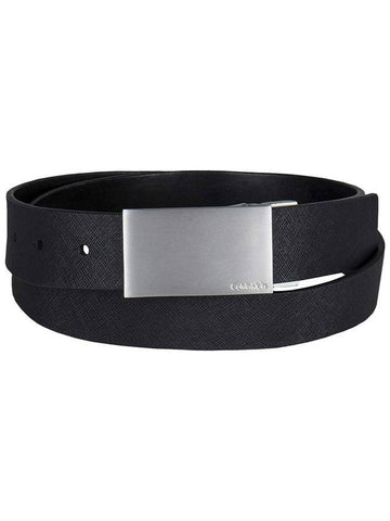 Man's Flake Reversible Leather Belt Black - CALVIN KLEIN - BALAAN 1