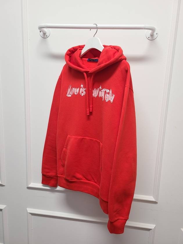 Red lettering logo printed hoodie L - LOUIS VUITTON - BALAAN 3