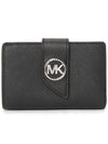 Logo Leather Half Wallet Black - MICHAEL KORS - BALAAN 2