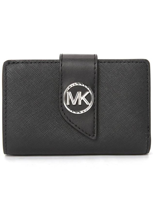 Logo Leather Half Wallet Black - MICHAEL KORS - BALAAN 2