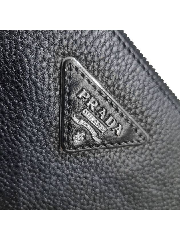 Women s 1BH011 Vitello Dino triangle logo double zipper cross bag - PRADA - BALAAN 9