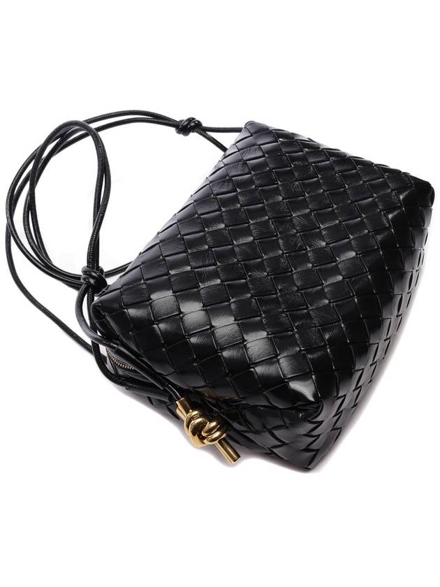 Intrecciato Small Leather Shoulder Bag Black - BOTTEGA VENETA - BALAAN 6