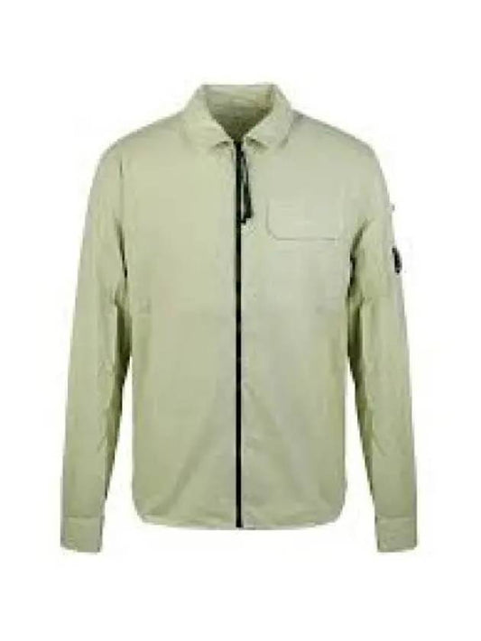 Gabardine Zipped Long Sleeve Shirt Sage - CP COMPANY - BALAAN 2