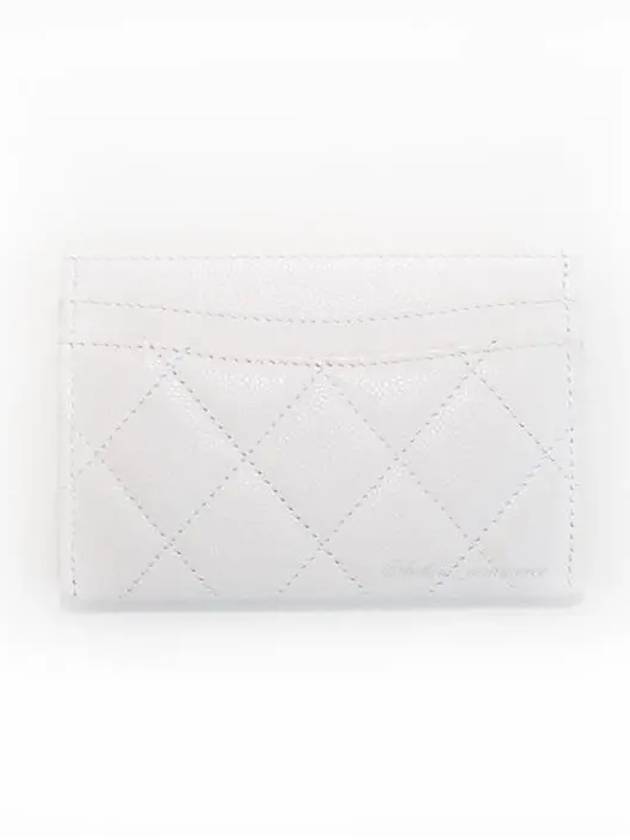 Classic Card Holder Shiny Grained Calfskin Silver Metal White - CHANEL - BALAAN 6