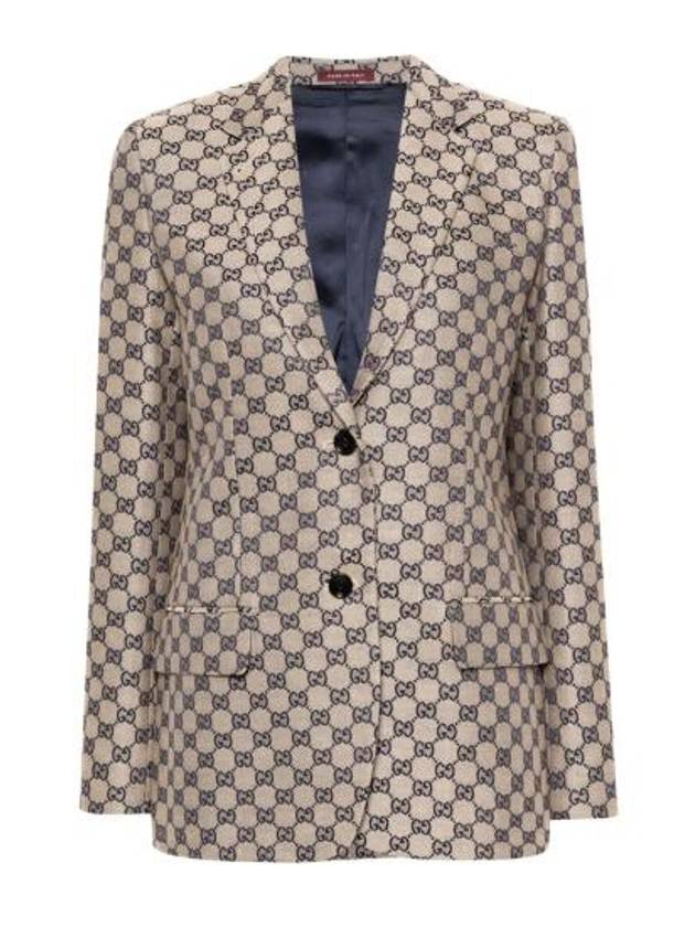 GG Linen Blend Canvas Jacket Beige - GUCCI - BALAAN 2