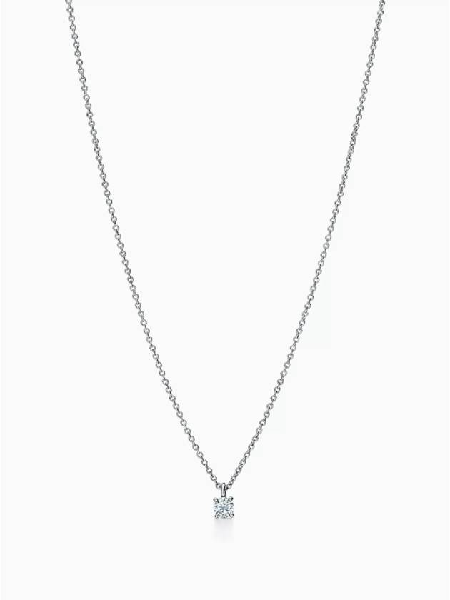 Women's Solitaire Diamond Pendant Necklace Silver - TIFFANY & CO. - BALAAN 3