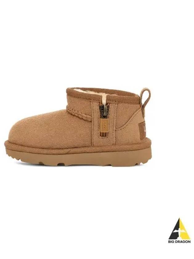 KIDS Toddler Suede Leather Mini Boots Chestnut Classic Ultra 1130750TCHE - UGG - BALAAN 1