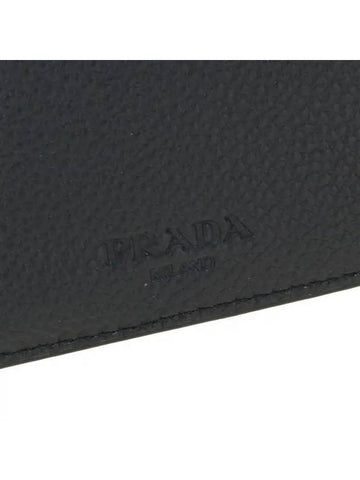 Men's Vitello Metal Logo Half Wallet Black - PRADA - BALAAN 6