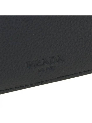 Men's Vitello Metal Logo Half Wallet Black - PRADA - BALAAN 6